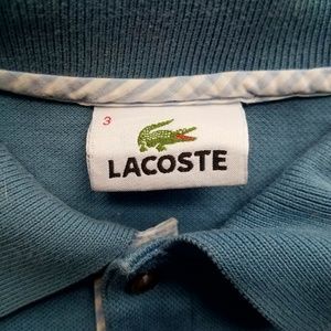 Blue Lacoste mens medium polo golf